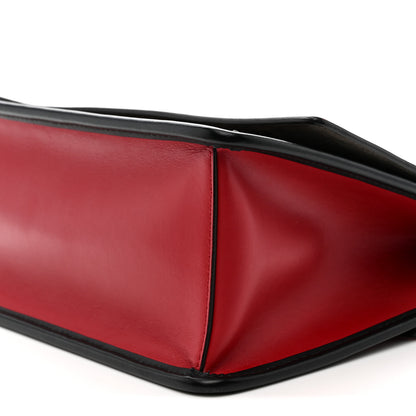 Fendi Vitello Century F is Fendi Bi-Color FF 1974 Embossed Kan I Shoulder Bag Fragola Maya Black 11 of 12