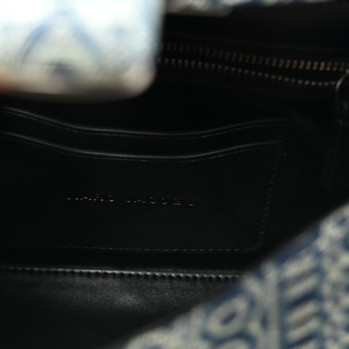 Sun Faded Denim Monogram The St Marc Mini Top Handle Bag Blue
