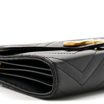 Gucci Calfskin Matelasse GG Marmont Chain Wallet Black 12 of 20