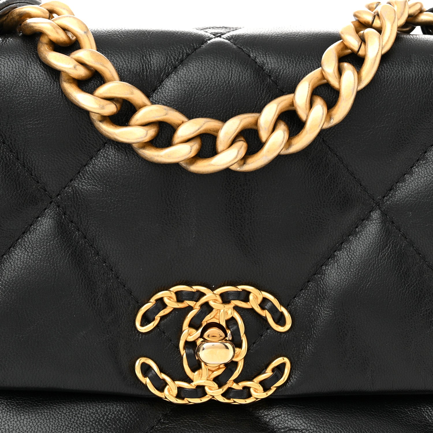 Chanel Goatskin Quilted Medium Chanel 19 Flap Black 8 of 12