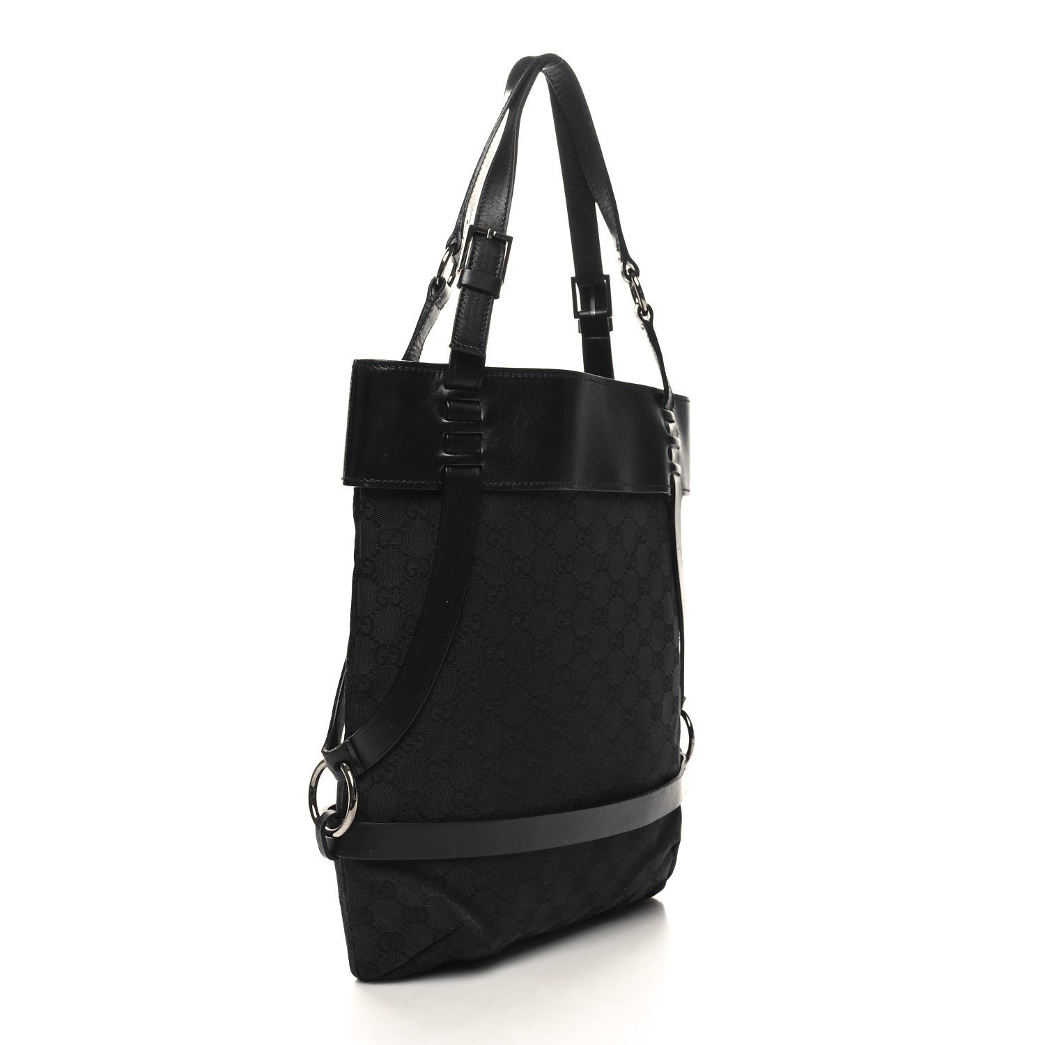 Gucci Monogram Calfskin Tote Black 3 of 10