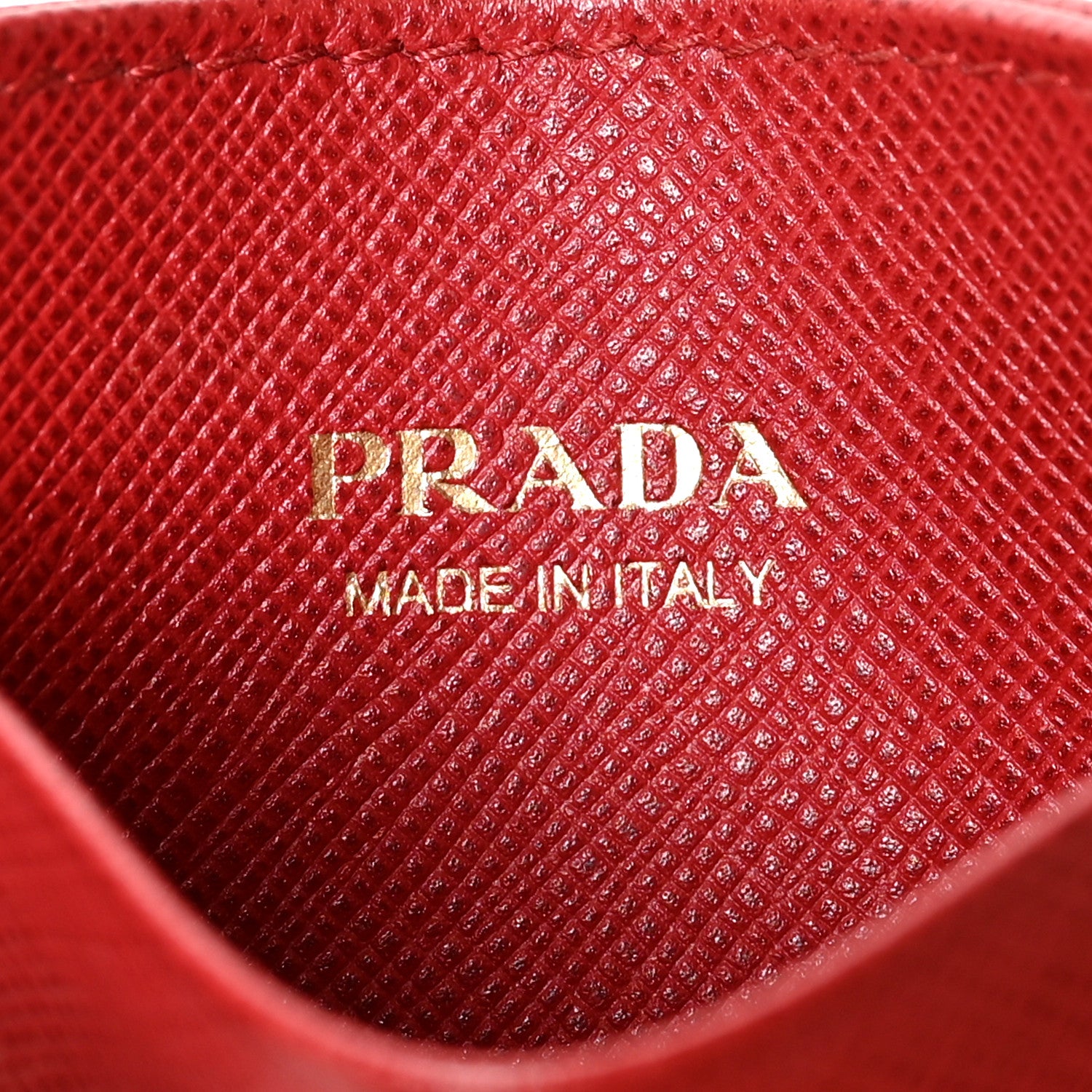 Prada Saffiano Triangle Card Holder Fuoco 6 of 7