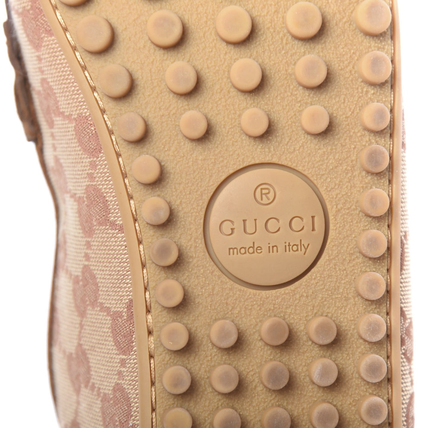 GG Monogram Suede Mens Driver Loafers 9 Beige Ruggine Cuir