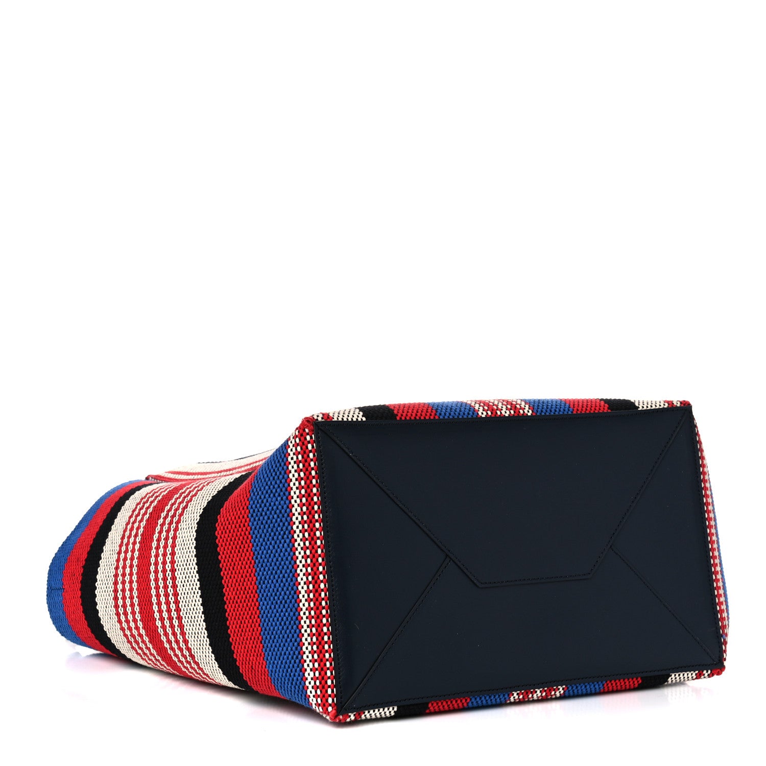 Celine Textile Striped Small Horizontal Cabas Phantom Navy Blue 3 of 7