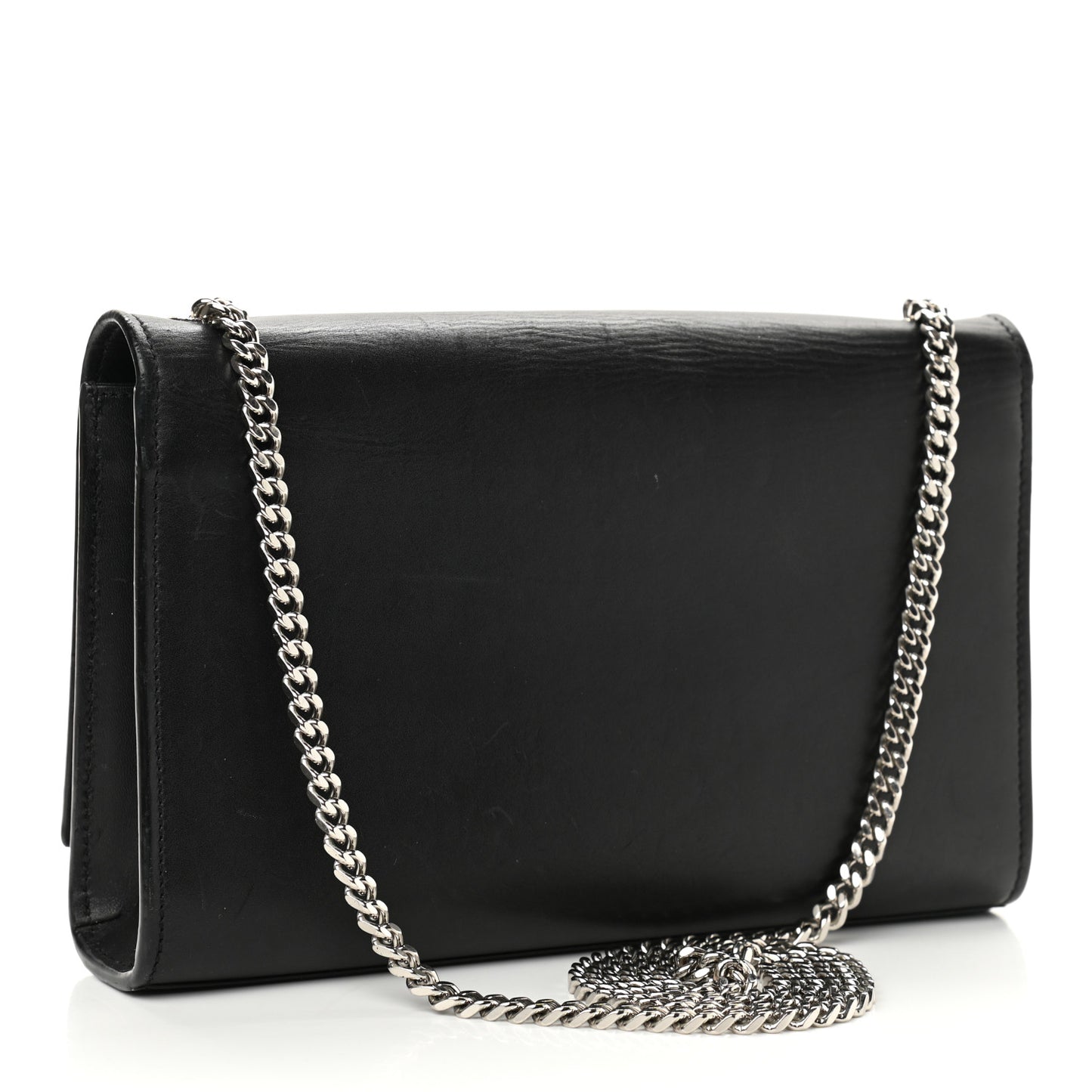 Smooth Calfskin Medium Classic Monogram Kate Tassel Satchel Black