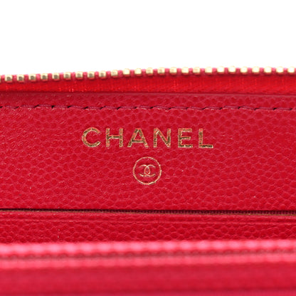 Chanel Caviar Camellia Embossed Large Zip Around Gusset Wallet Pink 6 of 10