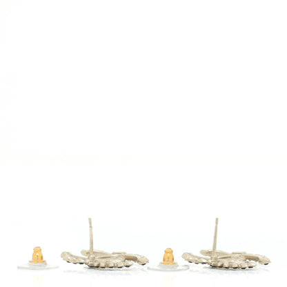 Chanel Strass Crystal Dazzling Wheat CC Earrings Black Gold 3 of 6