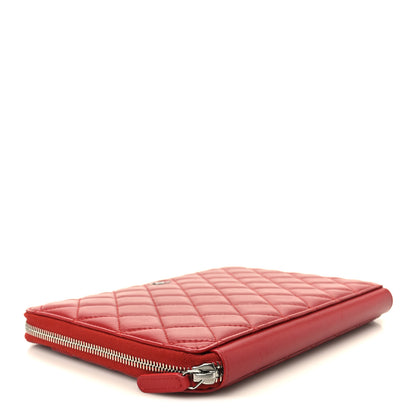 Chanel Lambskin Quilted Travel Case Red 4 of 10