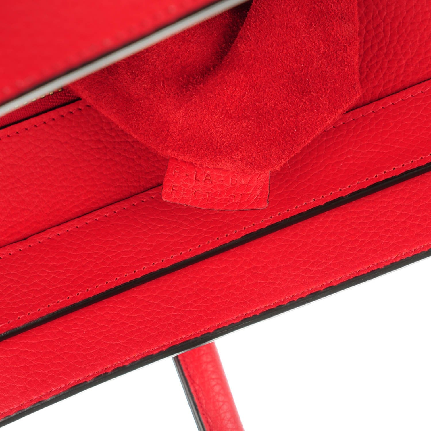 Celine Drummed Calfskin Mini Luggage Coquelicot 7 of 7