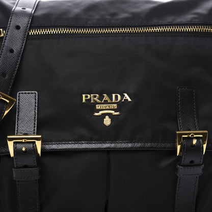 Prada Tessuto Nylon Saffiano Logo Messenger Bag Black 9 of 9
