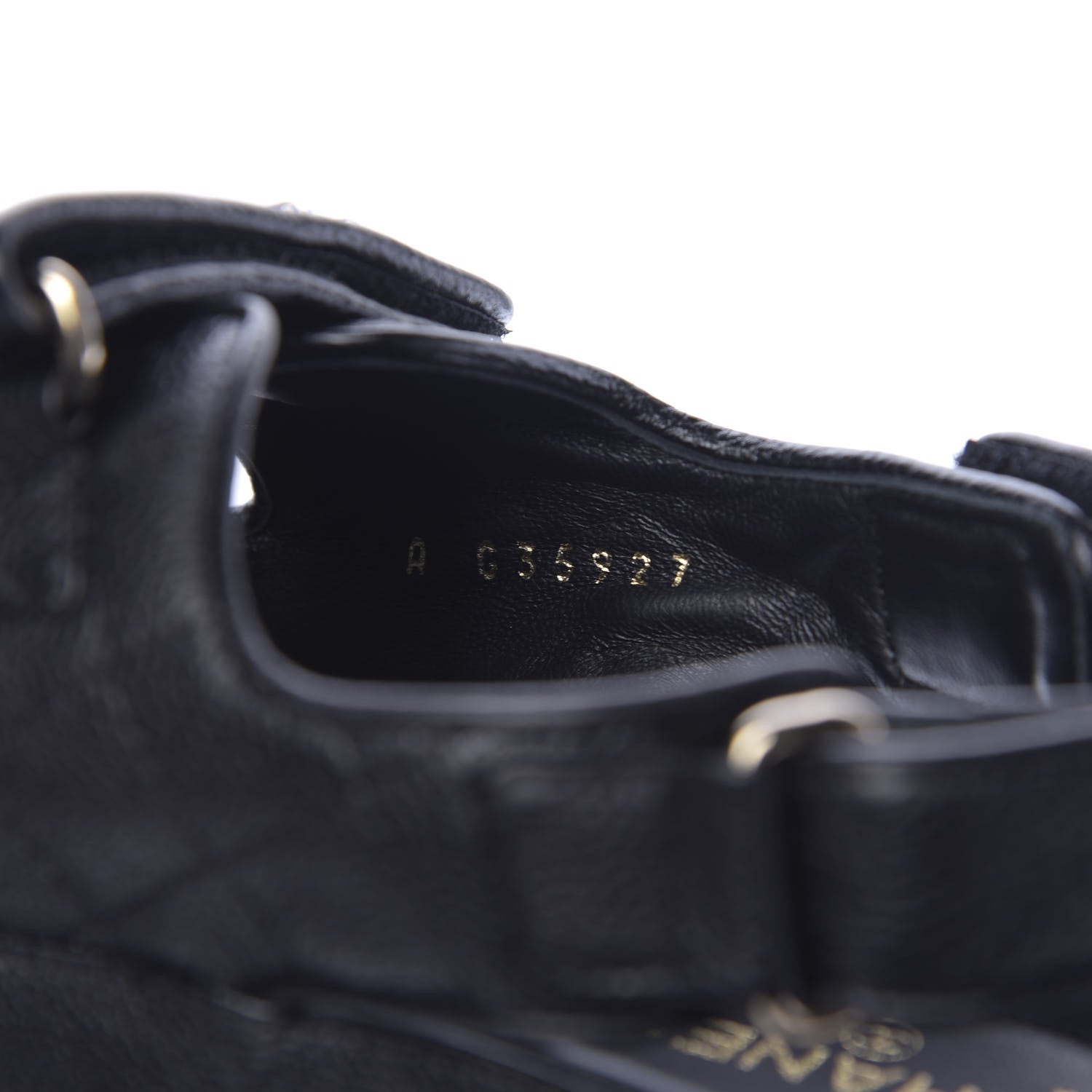 Chanel Grained Calfskin Velcro Dad Sandals 39 Black 8 of 10