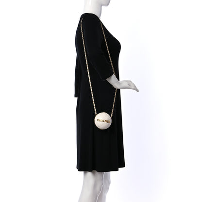 Chanel Lambskin Quilted Sphere Minaudiere Chain Clutch White 3 of 8