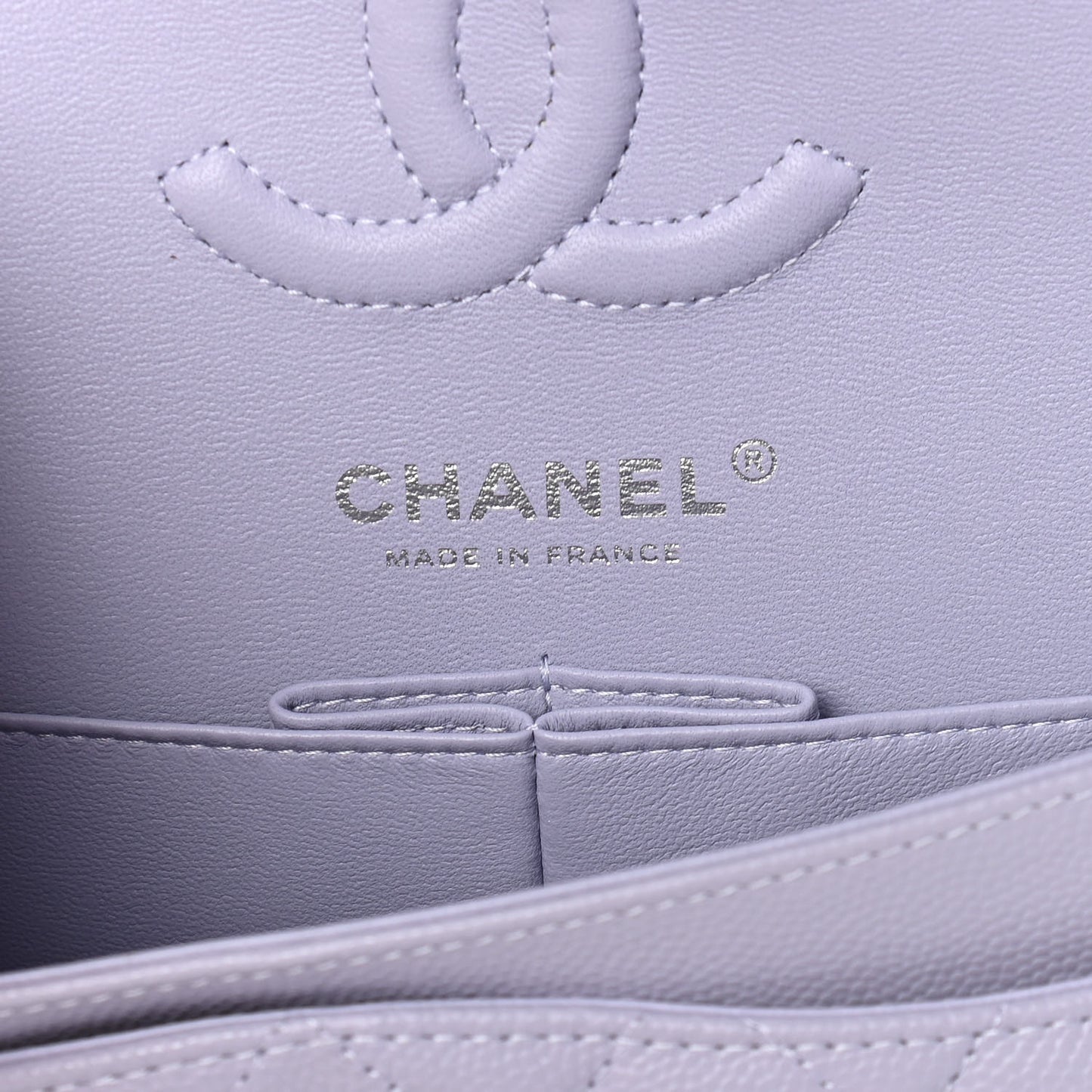 Caviar Quilted Small Double Flap Light Purple