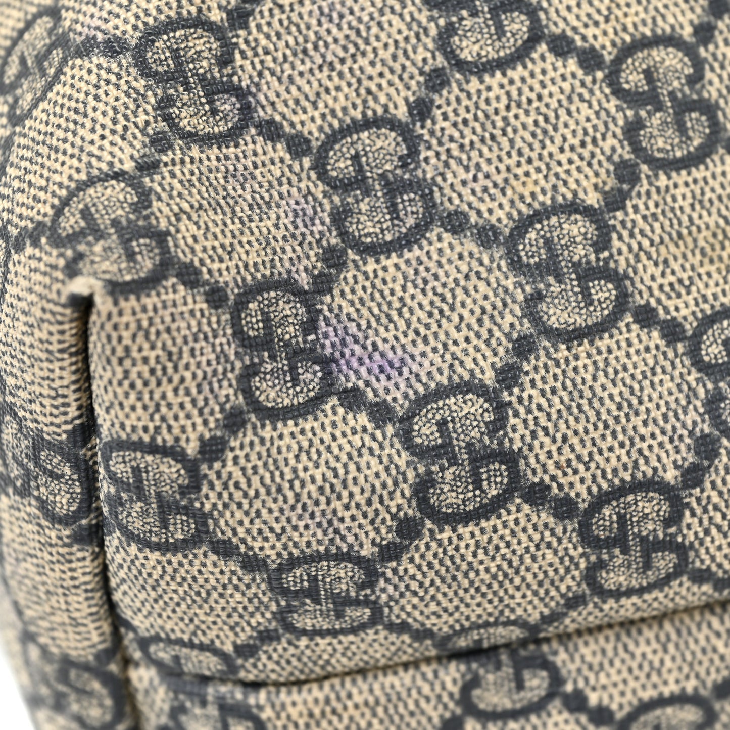 GG Supreme Monogram Medium Zippered Shopping Tote Navy