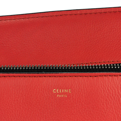 Celine Drummed Calfskin Medium Edge Shoulder Bag Vermillion 7 of 8