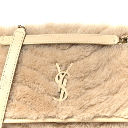 Saint Laurent Lambskin Shearling Monogram Medium Niki Chain Satchel Natural Beige 10 of 12