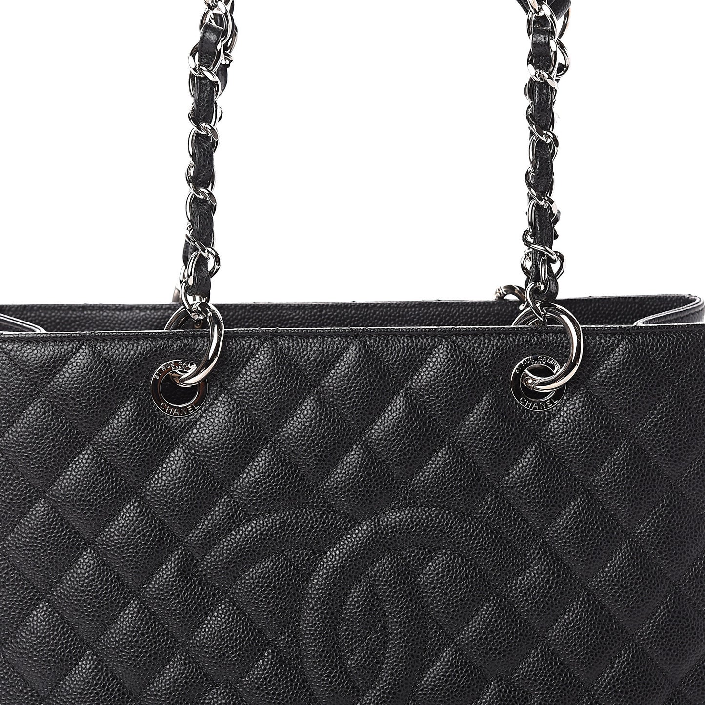 Caviar Quilted Grand Shopping Tote GST Black