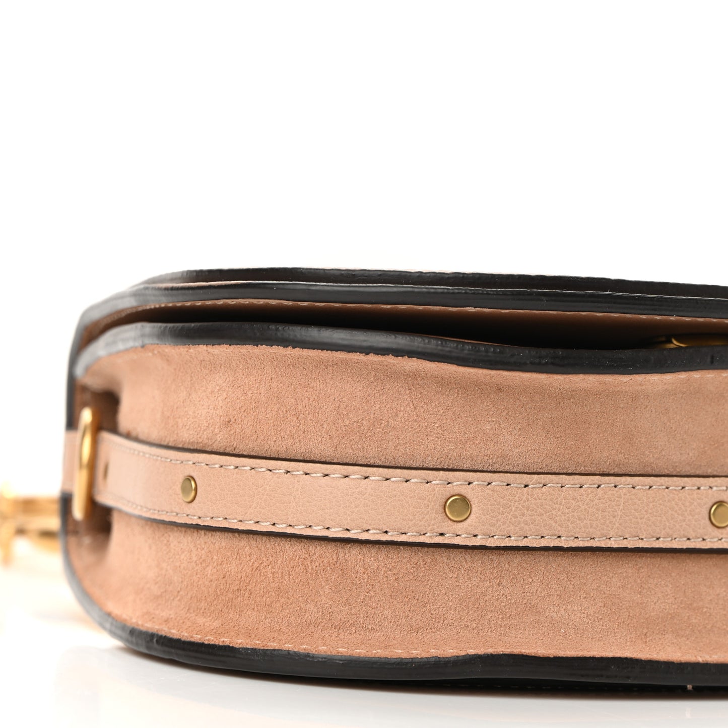 Calfskin Suede Small Nile Bracelet Bag Biscotti Beige