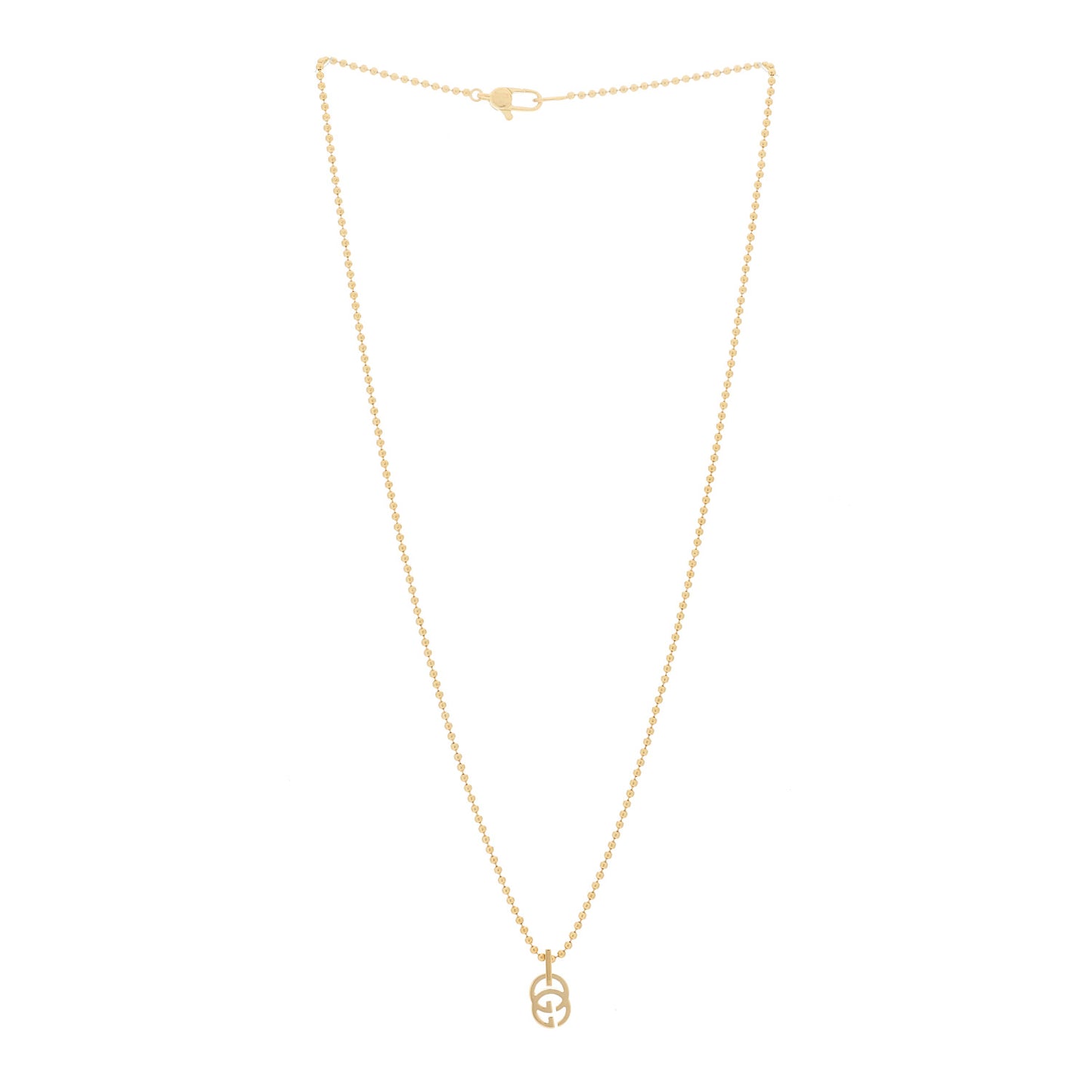 18K Yellow Gold Running GG Pendant Necklace