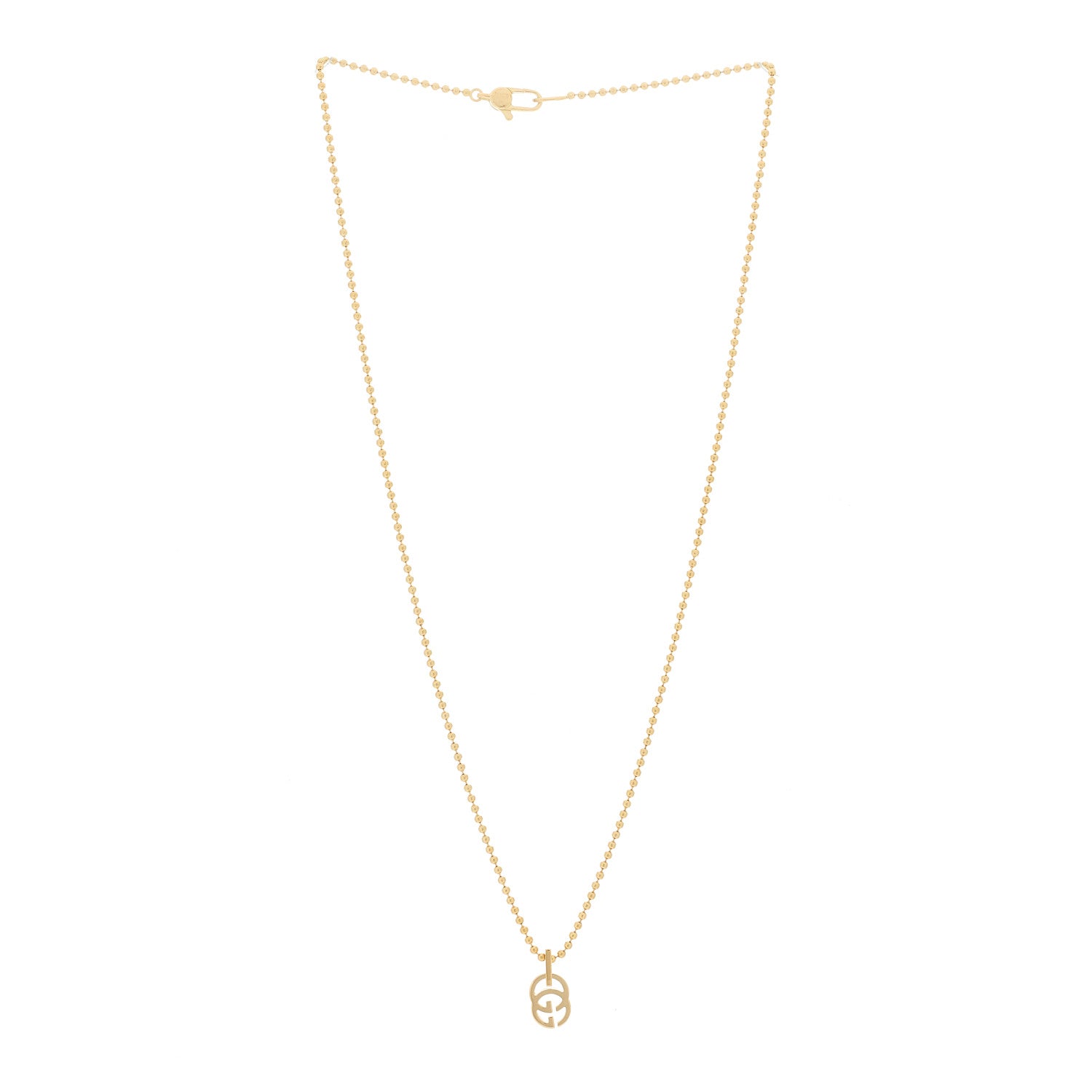 Gucci 18K Yellow Gold Running GG Pendant Necklace 3 of 5