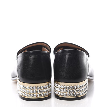 Gucci Goatskin Crystal Womens Horsebit Loafers 38.5 Black 5 of 10