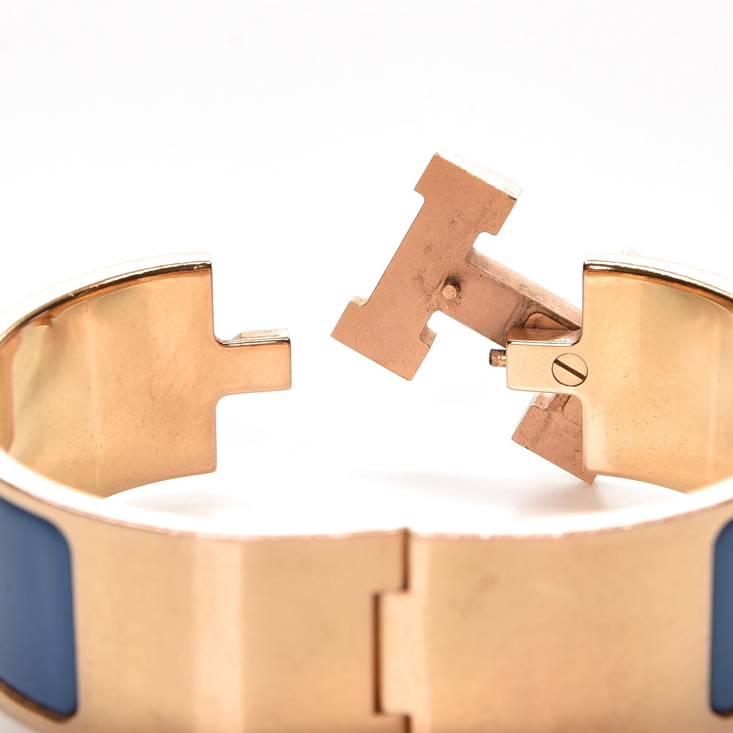 Enamel Wide Clic Clac H Bracelet PM Bleu Turquin