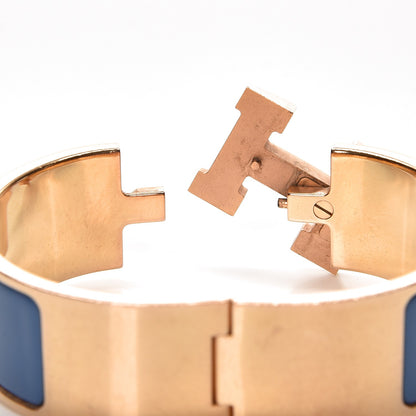 Hermes Enamel Wide Clic Clac H Bracelet PM Bleu Turquin 4 of 5
