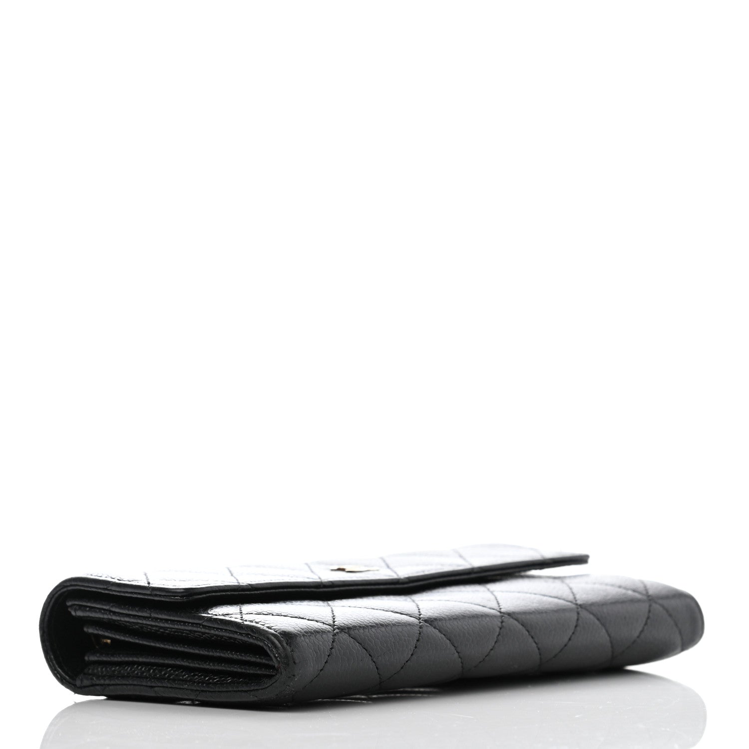 Chanel Caviar Quilted Large Gusset Flap Wallet Black 4 of 17