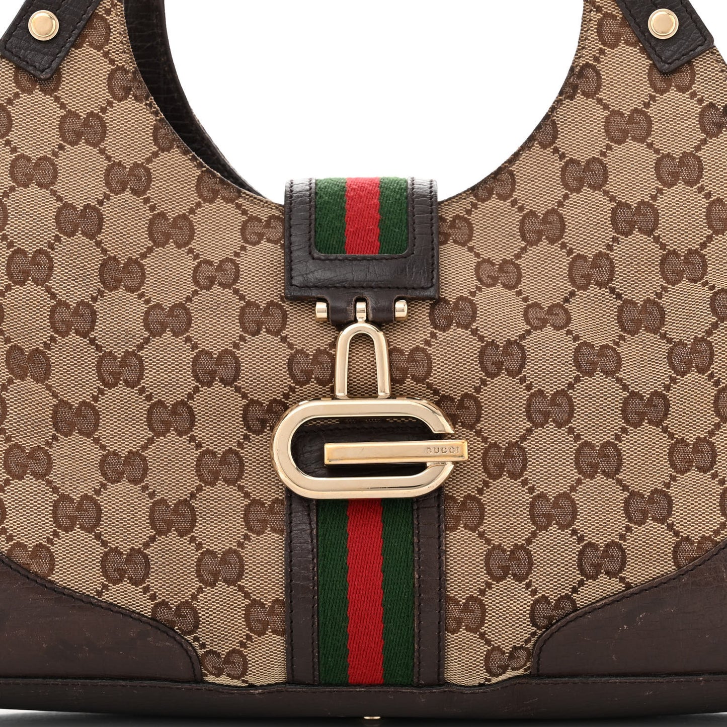 Monogram Web Junco Shoulder Bag Dark Brown