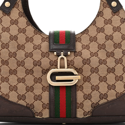 Gucci Monogram Web Junco Shoulder Bag Dark Brown 8 of 15