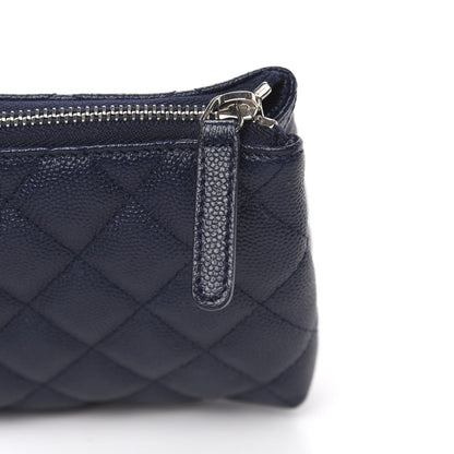 Chanel Caviar Quilted Cosmetic Case Navy 12 of 13