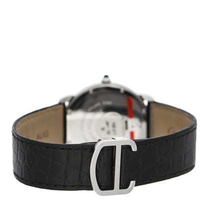 Cartier Stainless Steel Alligator 36mm Ronde Solo Quartz Watch 3 of 5