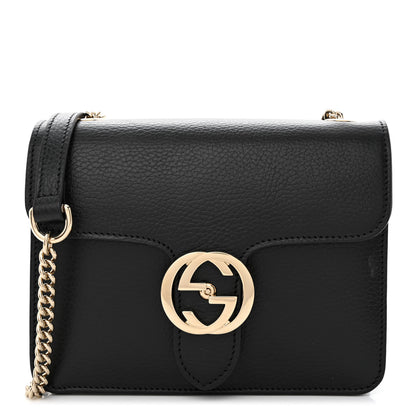 Gucci Dollar Calfskin Small Interlocking G Shoulder Bag Black 1 of 11