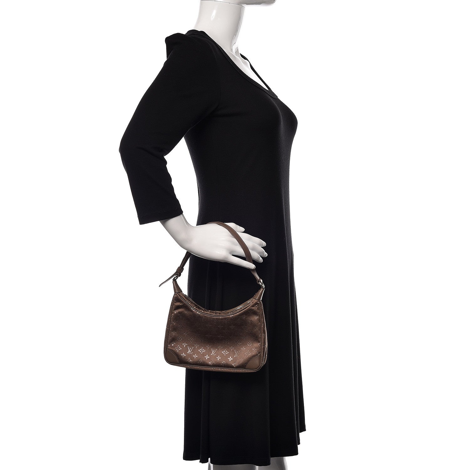 Louis Vuitton Satin Monogram Little Boulogne Taupe 2 of 9