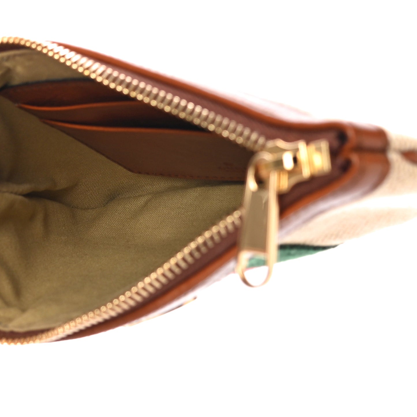 Vintage Canvas Web Pouch Sand Cuir
