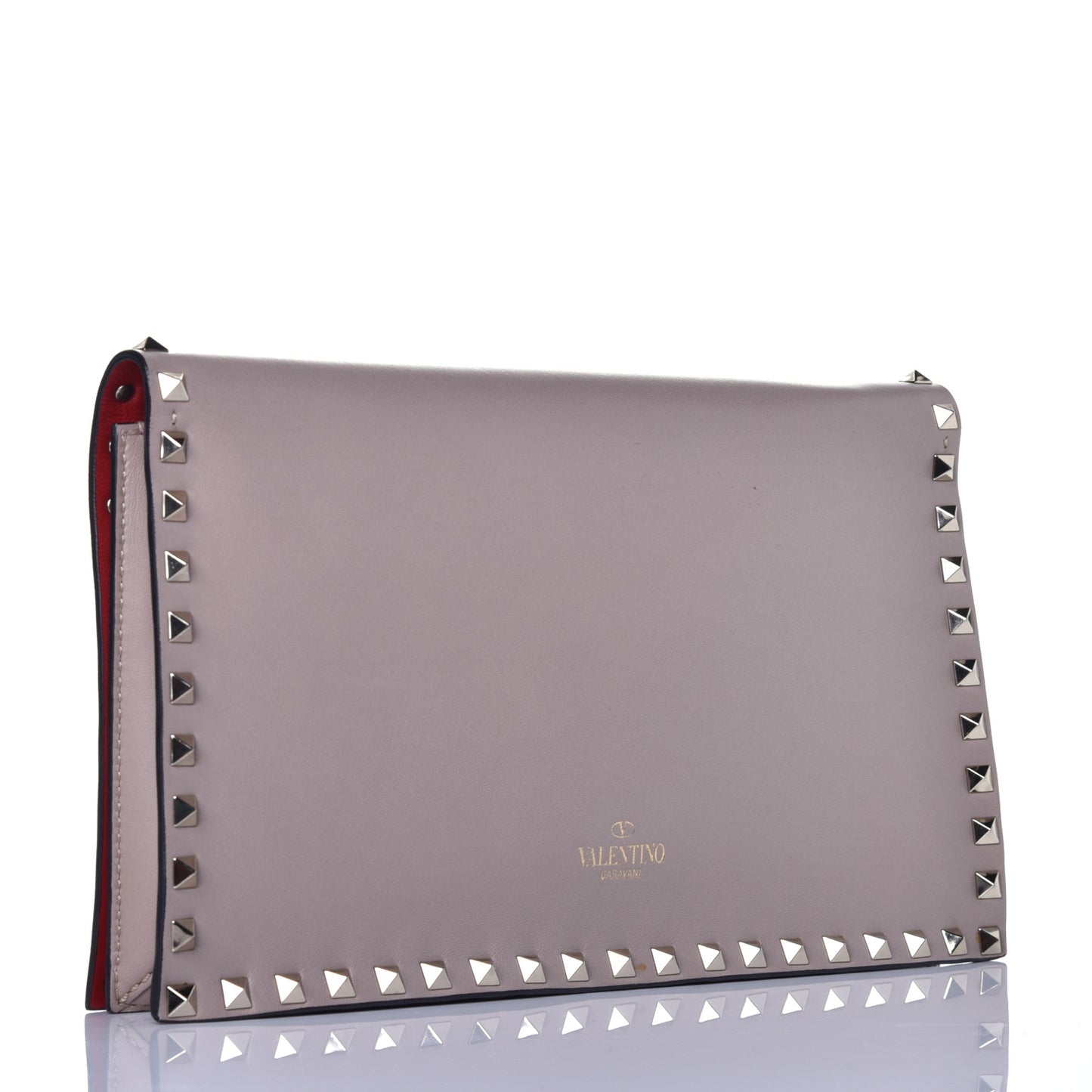 Nappa Rockstud Wristlet Clutch Poudre