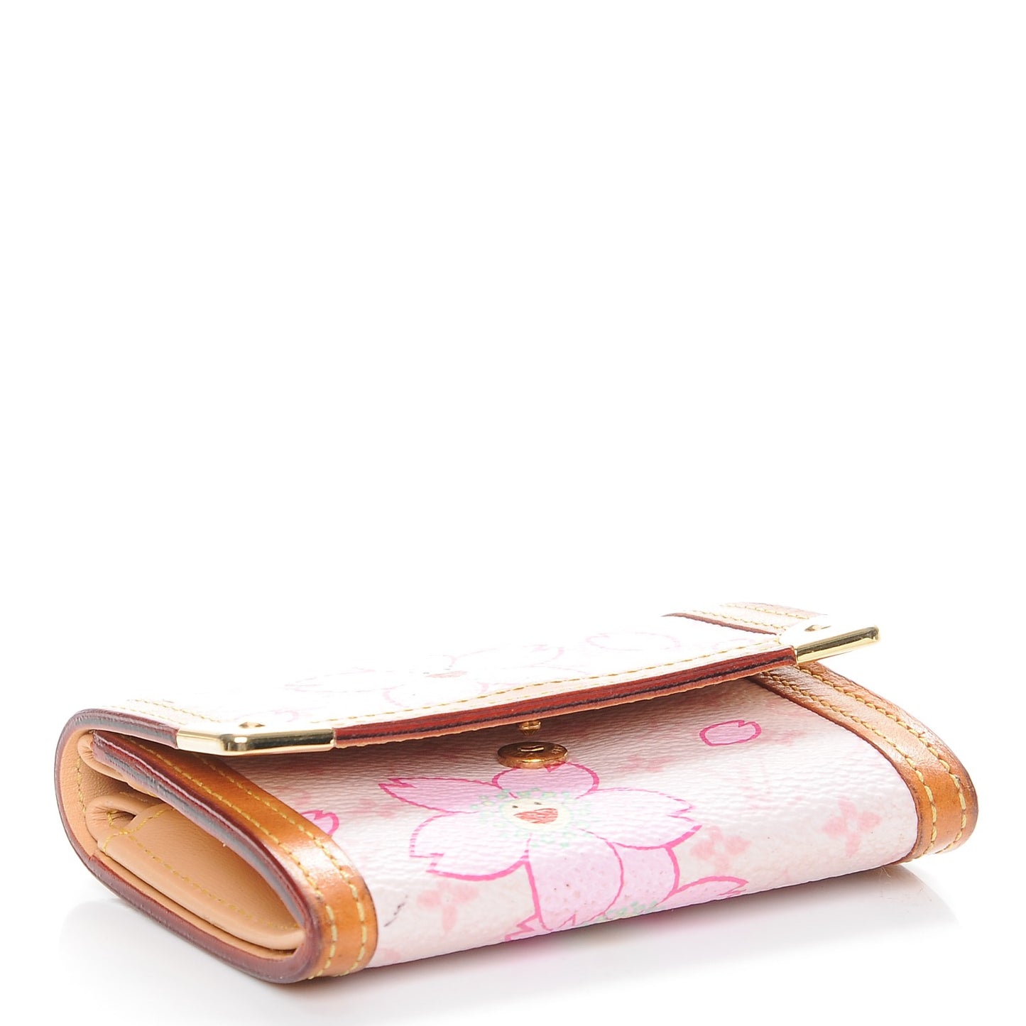 Monogram Cherry Blossom Porte-Monnaie Plat Coin Purse Pink