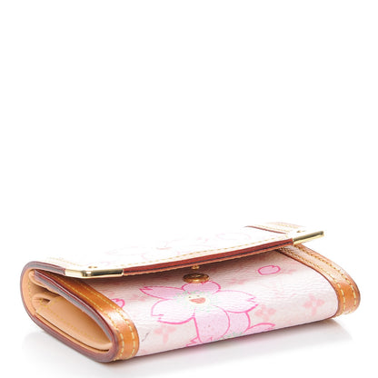 Louis Vuitton Monogram Cherry Blossom Porte-Monnaie Plat Coin Purse Pink 4 of 8
