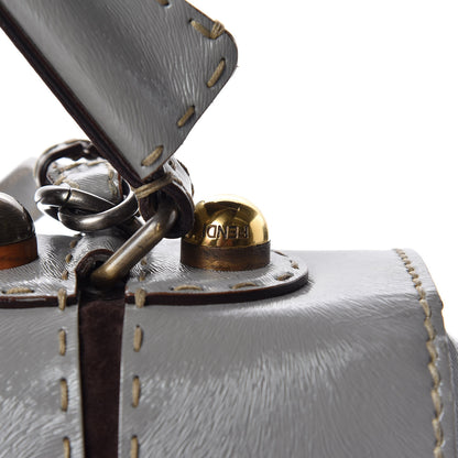 Fendi Glazed Calfskin Secret Code Satchel Grey 11 of 11