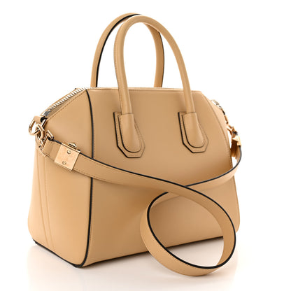 Givenchy Calfskin Embroidered Logo Small Antigona Beige Camel 3 of 9