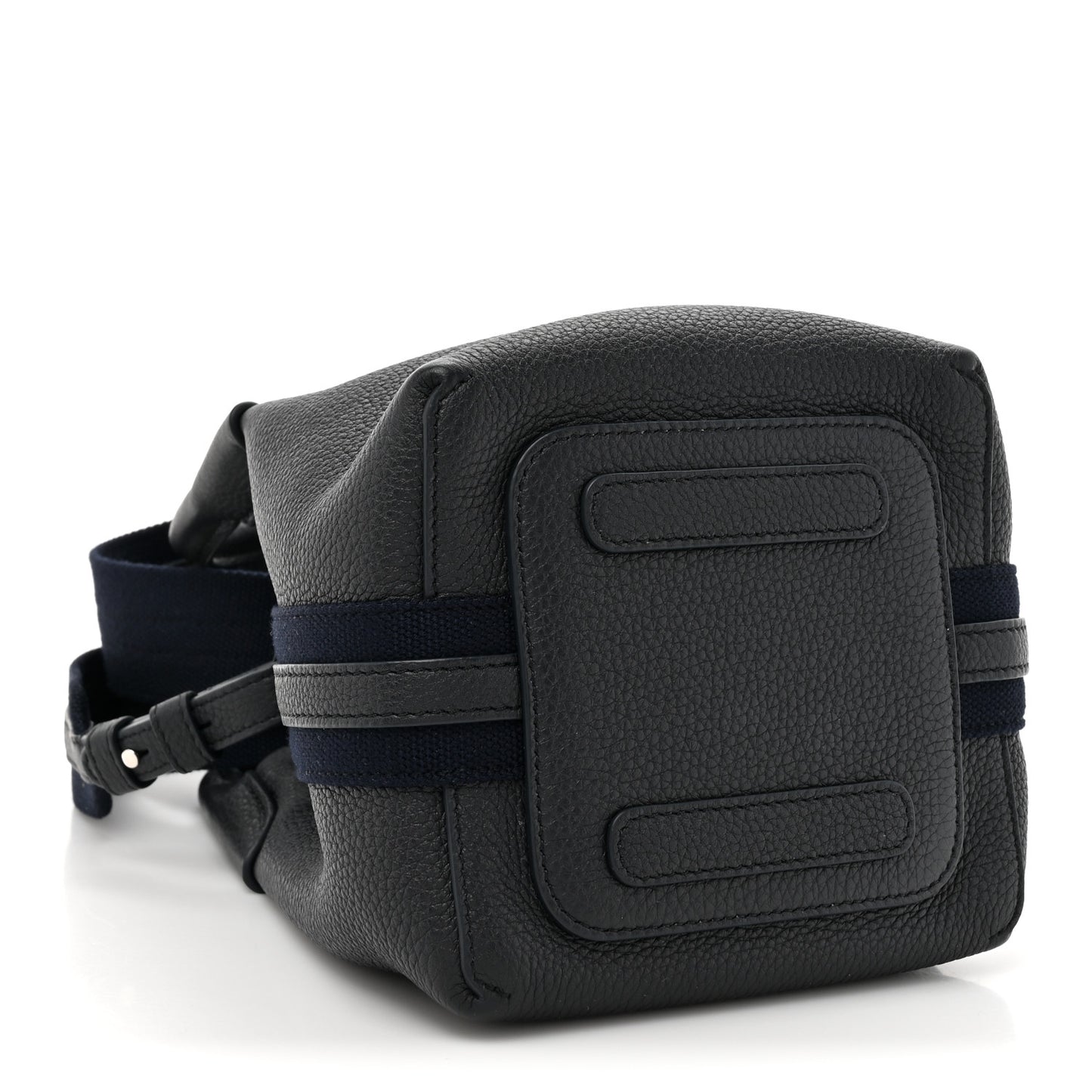 Grained Calfskin Micro Bale Bag Navy Blue