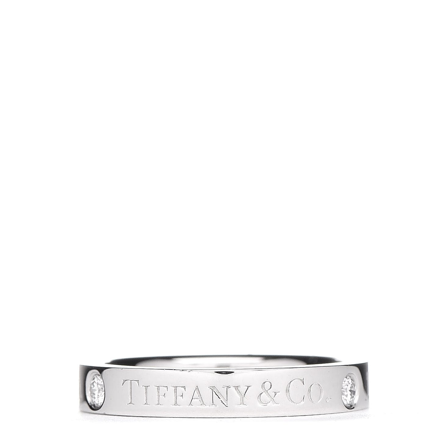 Platinum Diamond Logo Band Ring 47 4