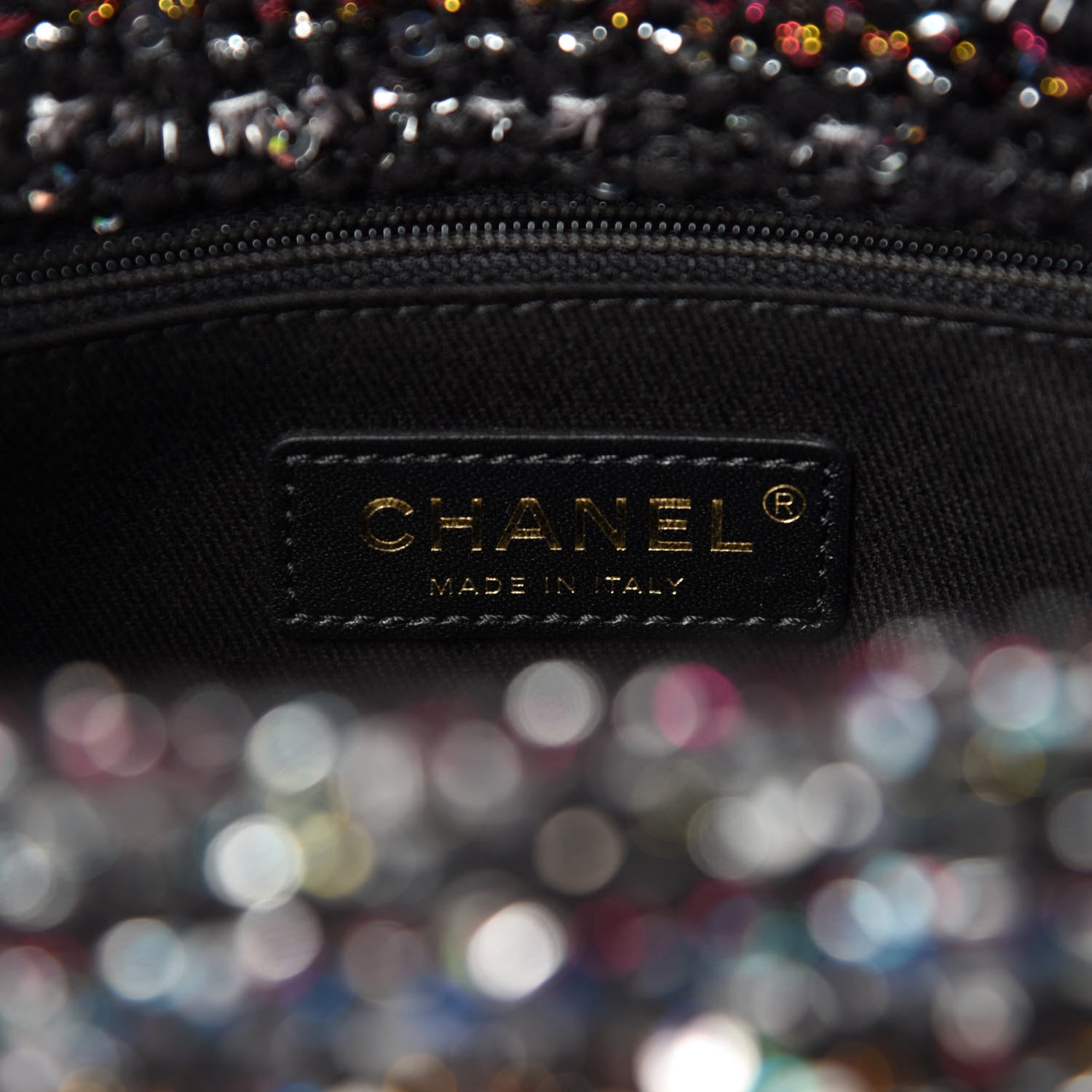Chanel Tweed Sequin Mini Coco Handle Flap Black 10 of 12