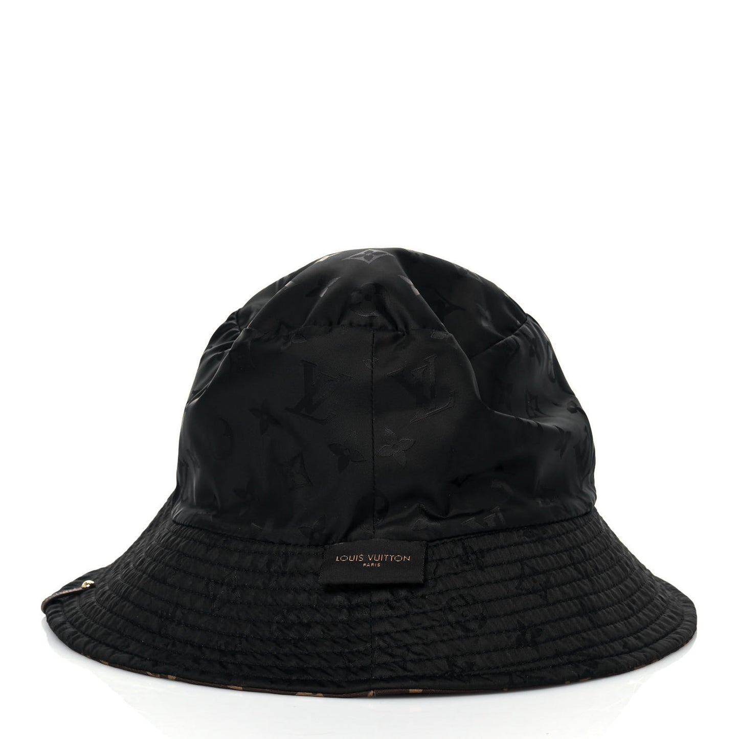 Nylon Monogram Reversible Bob Bucket Hat S Brown Black