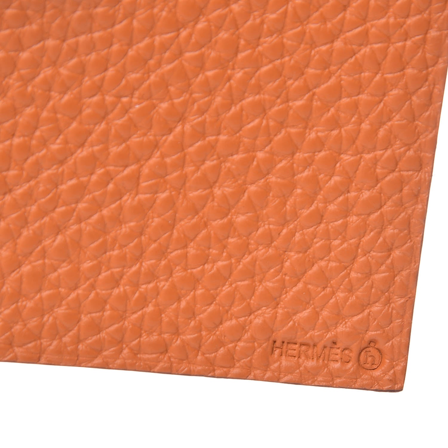 Hermes Togo Epsom Petit H Heart Bag Charm Orange Bleu Electrique 3 of 3