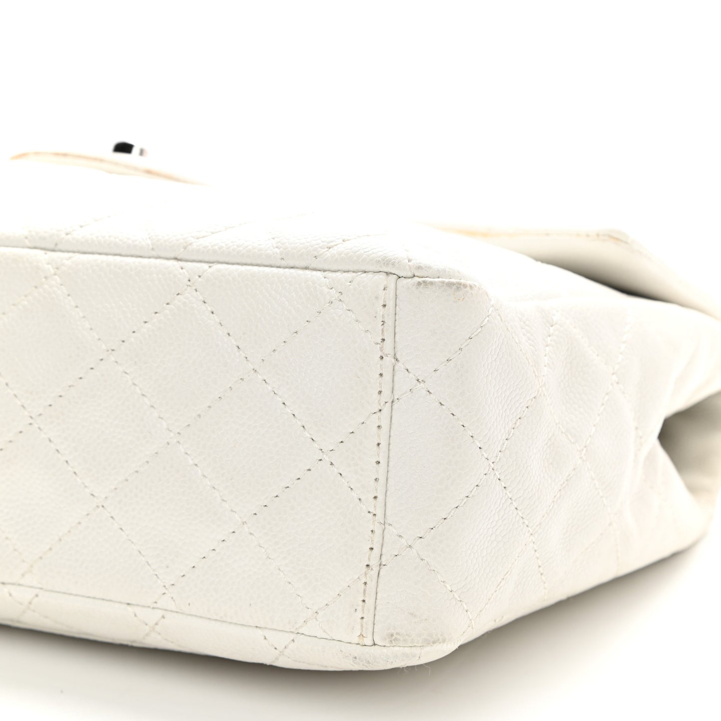 Caviar Quilted Maxi Single Flap White