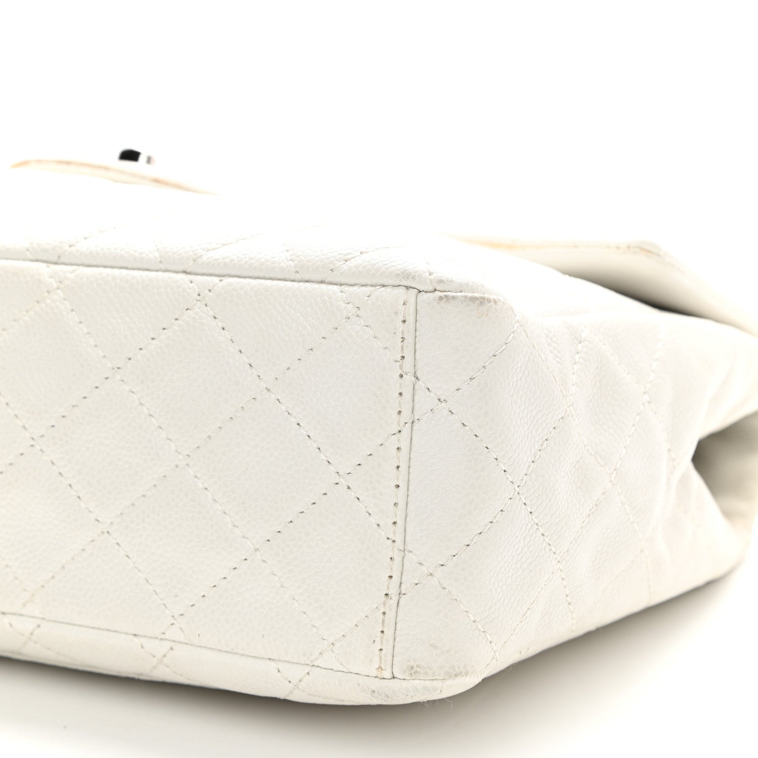 Chanel Caviar Quilted Maxi Single Flap White 10 of 11