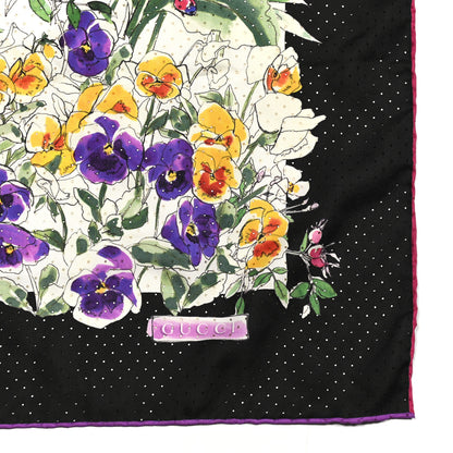 Gucci Silk Flora Infinity Chrissy Square Scarf White Black 2 of 5