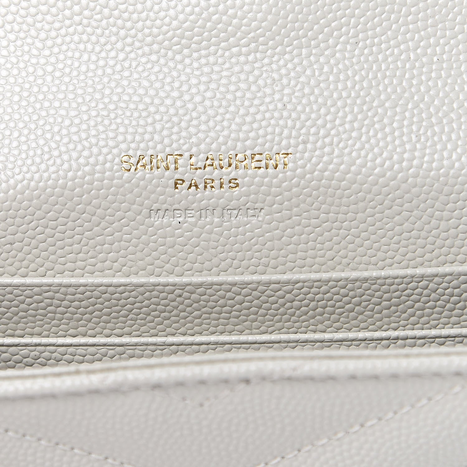 Saint Laurent Grain De Poudre Matelasse Chevron Small Monogram Envelope Wallet Crema Soft 6 of 7