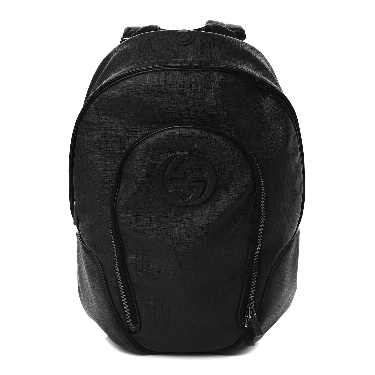 Gucci Coated Canvas Interlocking G Travel Backpack Black 1 of 13